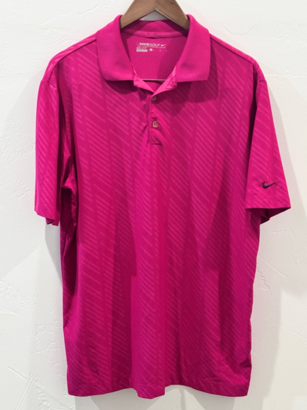 Nike Golf Dri-Fit Men’s Fuchsia Performance Polo Size Large EUC